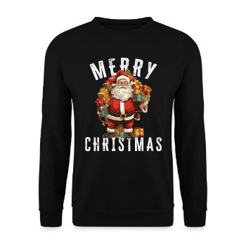 Père Noël - Noël - Motif de Noël - Sweat-shirt Unisexe - noir - Devant - Alina (178cm) & Michal (187cm)