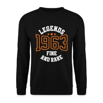 Legends 1963 – Belle et rare idée cadeau vintage - Sweat-shirt Unisexe - noir - Devant - Alina (178cm) & Michal (187cm)