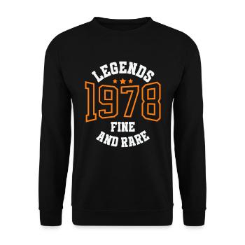 Legends 1978 – Belle et rare idée cadeau vintage - Sweat-shirt Unisexe - noir - Devant - Alina (178cm) & Michal (187cm)