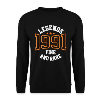 Legends 1991 – Belle et rare idée cadeau vintage - Sweat-shirt Unisexe - noir - Devant - Alina (178cm) & Michal (187cm)