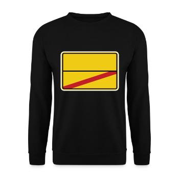 Ortsschild für Deinen Text - Unisex Pullover - Schwarz - Vorne - Alina (178cm) & Michal (187cm)