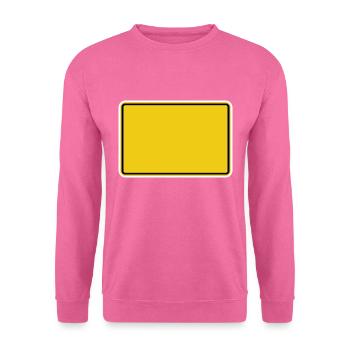 Ortsschild blanko - für eigenen Text - Unisex Pullover - Pink - Vorne