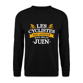 Les cyclistes de légende sont nés en juin - Sweat-shirt Unisexe - noir - Devant - Alina (178cm) & Michal (187cm)