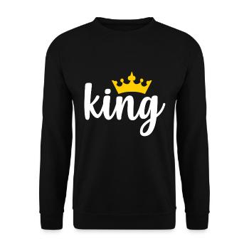 Roi - Sweat-shirt Unisexe - noir - Devant - Alina (178cm) & Michal (187cm)