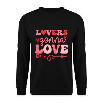 Les amoureux vont à l’amour - Sweat-shirt Unisexe - noir - Devant - Alina (178cm) & Michal (187cm)