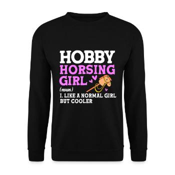 Hobby Cheval Hobby Horsing Hobbyhorsing - Sweat-shirt Unisexe - noir - Devant - Alina (178cm) & Michal (187cm)
