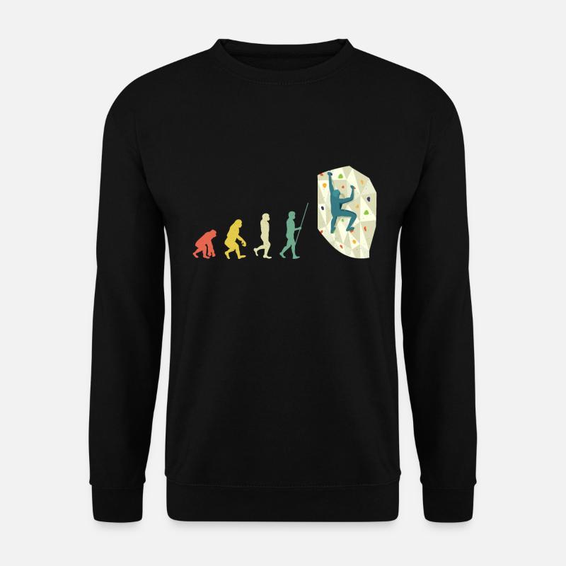 Boulderer Bouldering Evolution Gift - Unisex Sweatshirt - black