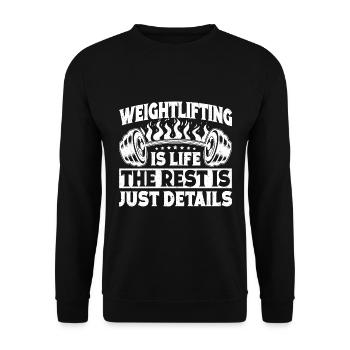 Powerlifting Bodybuilder Weightlifting Is Life Gym - Unisex Sweatshirt - black - Front - Alina (178cm) & Michal (187cm)