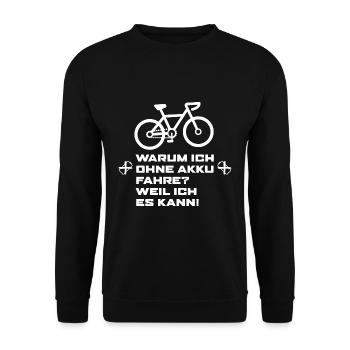 Road bike tshirt I ride a bike triathlon training - Unisex Sweatshirt - black - Front - Alina (178cm) & Michal (187cm)