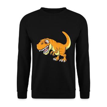 T-Rex Dinosaur Dino - Unisex Sweatshirt - black - Front - Alina (178cm) & Michal (187cm)