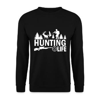 Vie de chasseur - Sweat-shirt Unisexe - noir - Devant - Alina (178cm) & Michal (187cm)