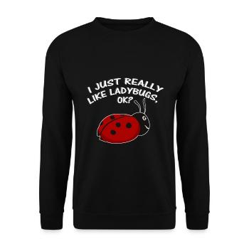 Ladybug lucky lucky beetle ladybug saying - Unisex Sweatshirt - black - Front - Alina (178cm) & Michal (187cm)