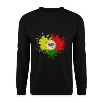 antifa farbattacke - Unisex Pullover - Schwarz - Vorne - Alina (178cm) & Michal (187cm)