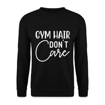 Gym Hair Don't Care - Gym Saying - Unisex Sweatshirt - black - Front - Alina (178cm) & Michal (187cm)