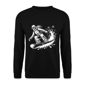 Snowboard Snowboarder Slope Winter Snow Cool - Unisex Sweatshirt - black - Front - Alina (178cm) & Michal (187cm)