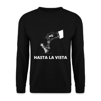 Chess Saying Gift Checkmate Queens Gambit - Unisex Sweatshirt - black - Front - Alina (178cm) & Michal (187cm)