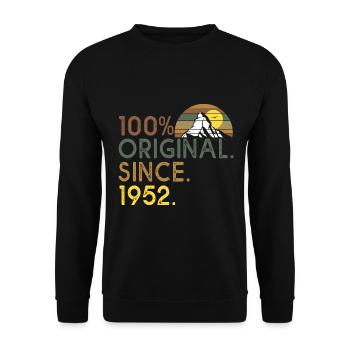 100% original since 1952 anniversary 70 years hike - Unisex Sweatshirt - black - Front - Alina (178cm) & Michal (187cm)