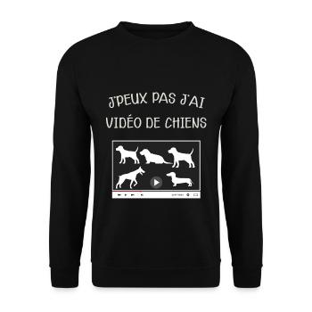 Video de Chiens Humour Passion Chien - Sweat-shirt Unisexe - noir - Devant - Alina (178cm) & Michal (187cm)