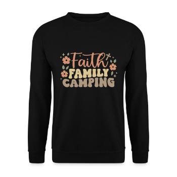 Faith Family Camping - Unisex Sweatshirt - black - Front - Alina (178cm) & Michal (187cm)