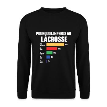 Maillot lacrosse je peux pas j'ai lacrosse - Sweat-shirt Unisexe - noir - Devant - Alina (178cm) & Michal (187cm)