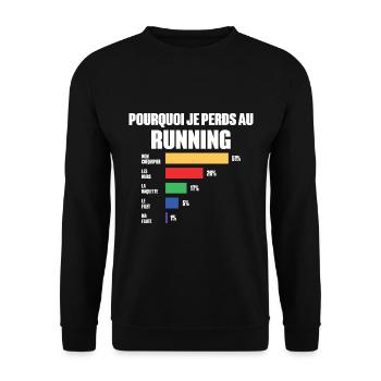 Laufshirt Loser Humor Lauf Spieler - Unisex Pullover - Schwarz - Vorne - Alina (178cm) & Michal (187cm)