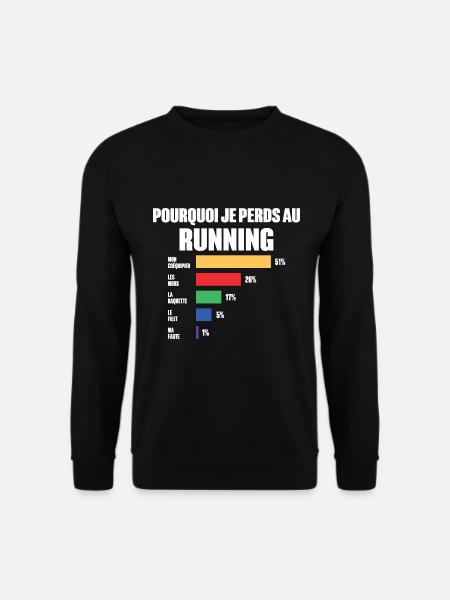 Maillot Running Perdant Humour Joueur De Run - Sweat-shirt Unisexe - noir