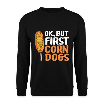 Corn Dog - Unisex Pullover - Schwarz - Vorne - Alina (178cm) & Michal (187cm)