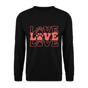 Love - Paw - Unisex Sweatshirt - black - Front - Alina (178cm) & Michal (187cm)