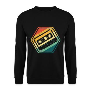 80s 90s Cassette Mixtape Retro Funny - Sweat-shirt Unisexe - noir - Devant - Alina (178cm) & Michal (187cm)
