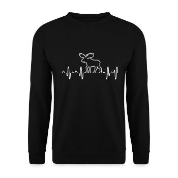 Elk ECG wapiti vache orignal balle battement de coeur cadeau d'algues - Sweat-shirt Unisexe - noir - Devant - Alina (178cm) & Michal (187cm)