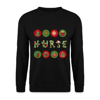 Krankenschwester Weihnachtsgeschenk für Krankenschwester - Unisex Pullover - Schwarz - Vorne - Alina (178cm) & Michal (187cm)