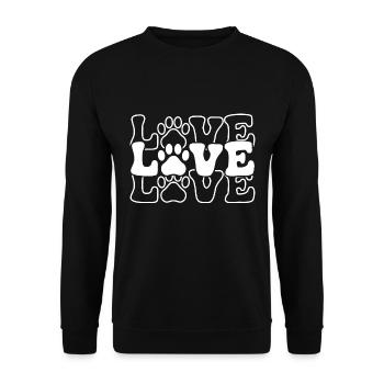 Love - Paw - Unisex Sweatshirt - black - Front - Alina (178cm) & Michal (187cm)