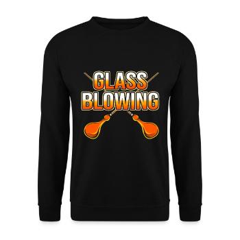 Glassblowing Glass - Unisex Sweatshirt - black - Front - Alina (178cm) & Michal (187cm)
