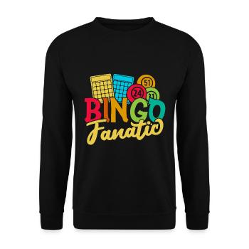 Bingo Game Fanatic Bingo - Unisex Sweatshirt - black - Front - Alina (178cm) & Michal (187cm)