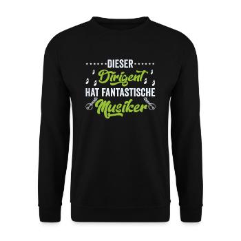 Dirigent, Musiker, Musikverein - Unisex Pullover - Schwarz - Vorne - Alina (178cm) & Michal (187cm)