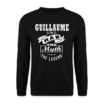 prénom Guillaume noel anniversaire personnalisé - Sweat-shirt Unisexe - noir - Devant - Alina (178cm) & Michal (187cm)