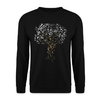 Tree - ash / world tree nature watercolor painting - Unisex Sweatshirt - black - Front - Alina (178cm) & Michal (187cm)