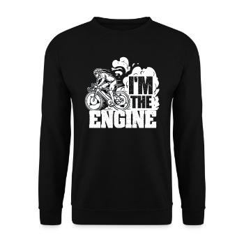 I'm the engine - Unisex Pullover - Schwarz - Vorne - Alina (178cm) & Michal (187cm)
