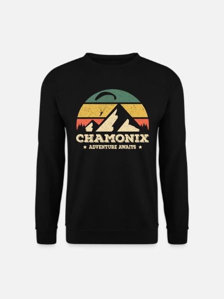 Chamonix Adventure Awaits Paragliding Born To Fly - Unisex Sweatshirt - black