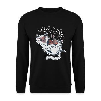 Sweet cat plays violin violin - Unisex Sweatshirt - black - Front - Alina (178cm) & Michal (187cm)