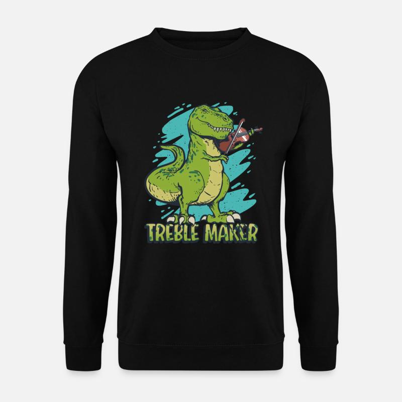 Treble Maker Funny dinosaur playing the violin - Unisex Pullover - Schwarz