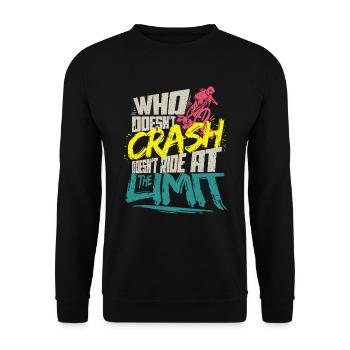 Who doesn't crash doesn't ride at the Limit - Unisex Sweatshirt - black - Front - Alina (178cm) & Michal (187cm)