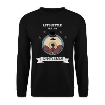 Armwrestling lets settle this like Gentlemen - Unisex Pullover - Schwarz - Vorne - Alina (178cm) & Michal (187cm)