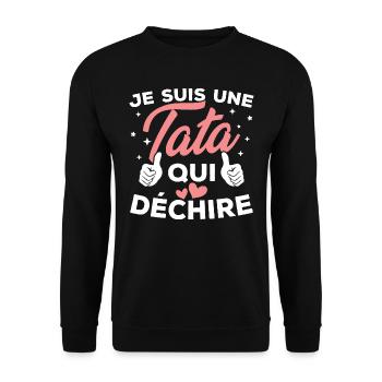 Je suis une tata qui déchire - Sweat-shirt Unisexe - noir - Devant - Alina (178cm) & Michal (187cm)