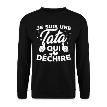 Je suis une tata qui déchire - Sweat-shirt Unisexe - noir - Devant - Alina (178cm) & Michal (187cm)