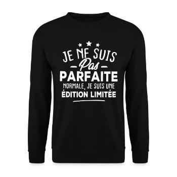 Pas parfaite Normale je suis une édition limitée - Sweat-shirt Unisexe - noir - Devant - Alina (178cm) & Michal (187cm)
