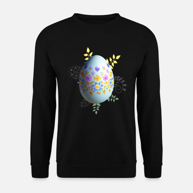 Floral Easter Egg - Unisex Sweatshirt - black