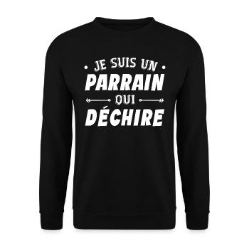 Je suis un parrain qui déchire - Sweat-shirt Unisexe - noir - Devant - Alina (178cm) & Michal (187cm)