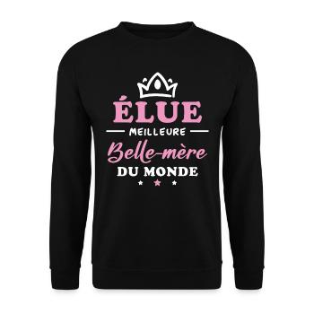 Élue meilleure belle mère du monde - Sweat-shirt Unisexe - noir - Devant - Alina (178cm) & Michal (187cm)
