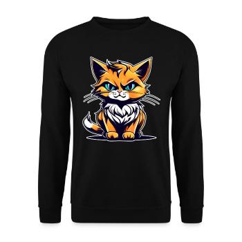 Naughty Red Cat - Unisex Sweatshirt - black - Front - Alina (178cm) & Michal (187cm)